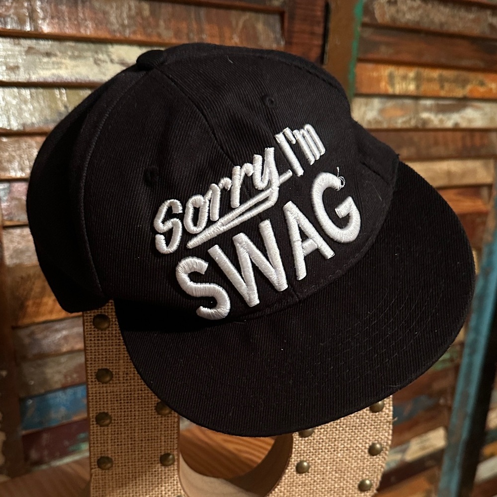 New League Black Cap Sorry I’m Swag embroidery